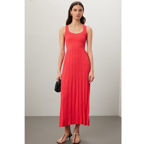 MICHAEL Michael Kors Red Ribbed Sleeveless Scoop Neck Tank Dress Size Small - Picture 1 of 8